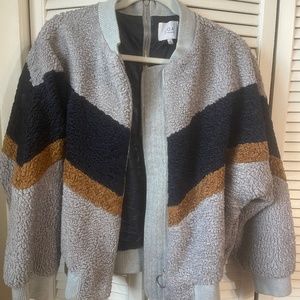 J.O.A. Striped Double Zip Jacket